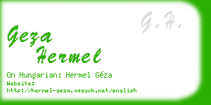 geza hermel business card