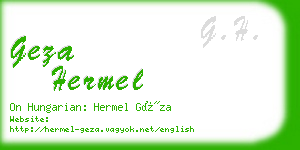 geza hermel business card